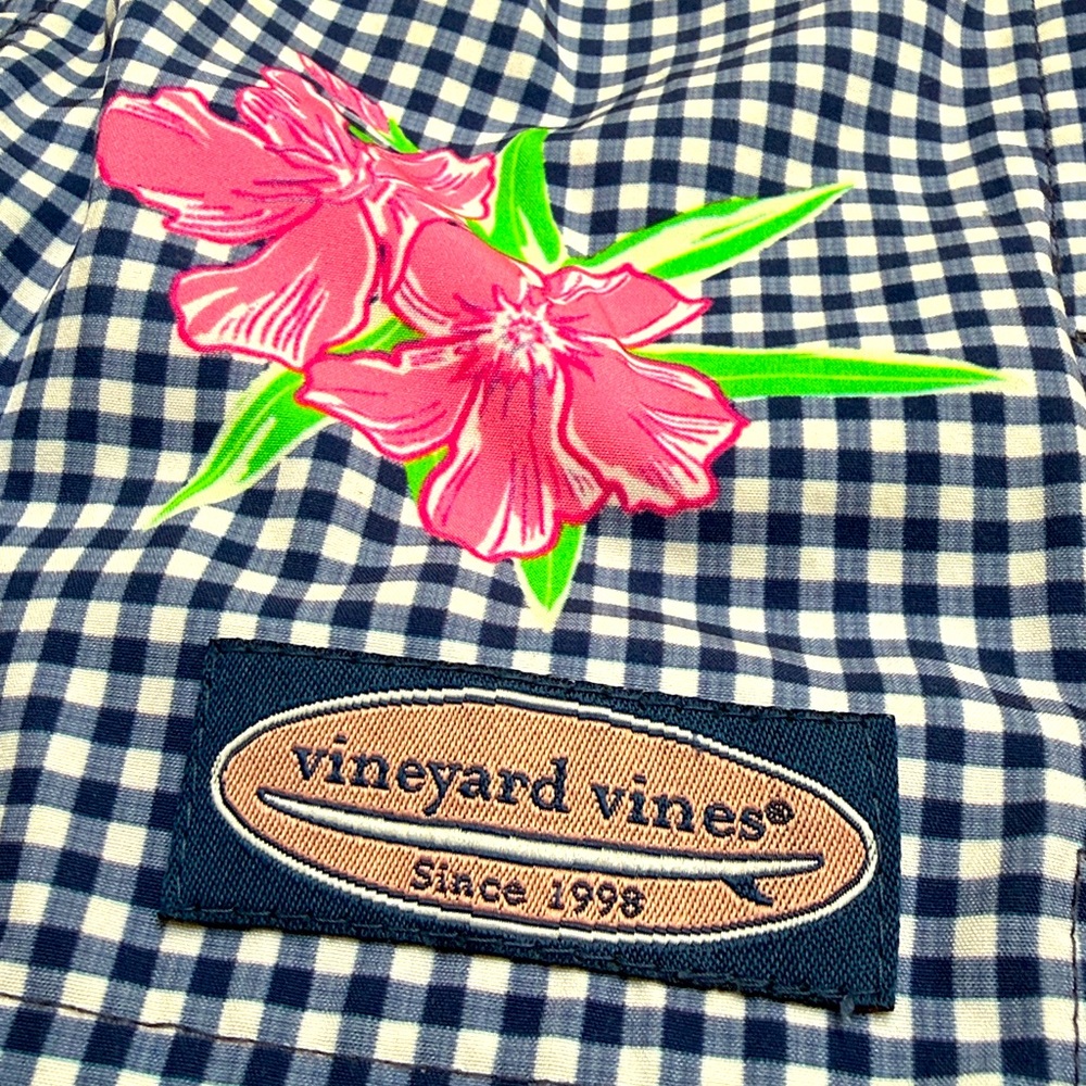 Vineyard Vines Navy Gingham Swim Shorts | 3T - Picture 2 of 7